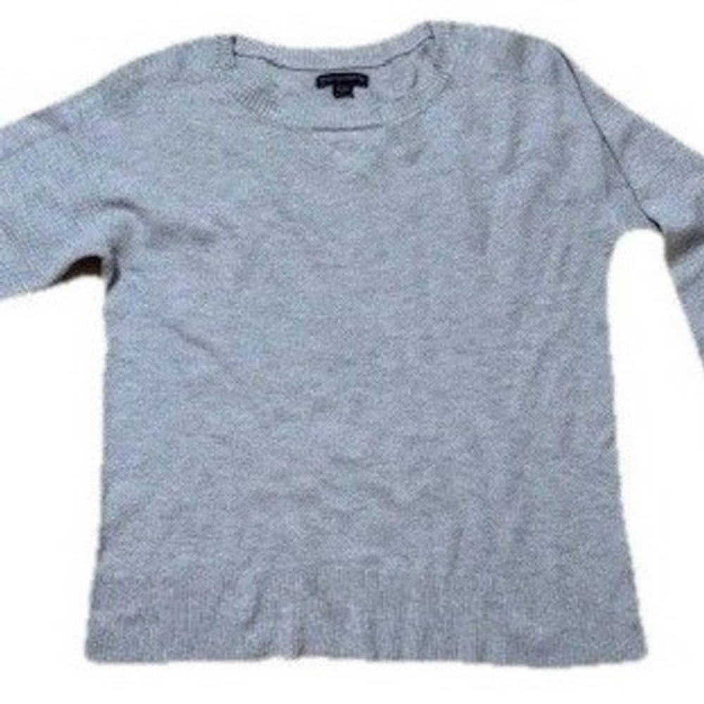 American Eagle Sweater Womens Medium Gray Crew Neck Long Sleeve Knit Pullover
